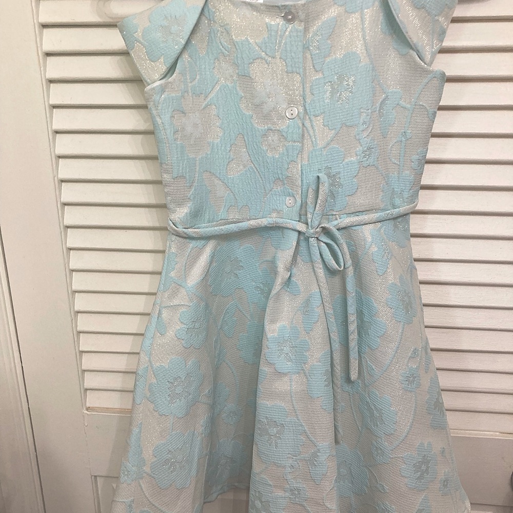 Girls blue dress  party rhinestone waist size 8 - Picture 11 of 14